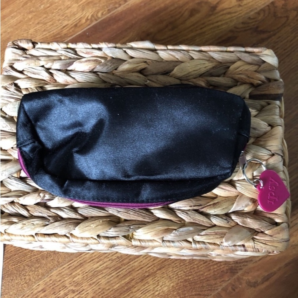 Ipsy black and purple small cosmetic bag